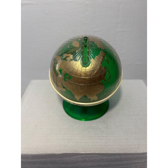 Vintage Team Chadaneers Green & Gold Plastic Globe Bank  For Africas Lights 4.5" - Picture 6 of 8